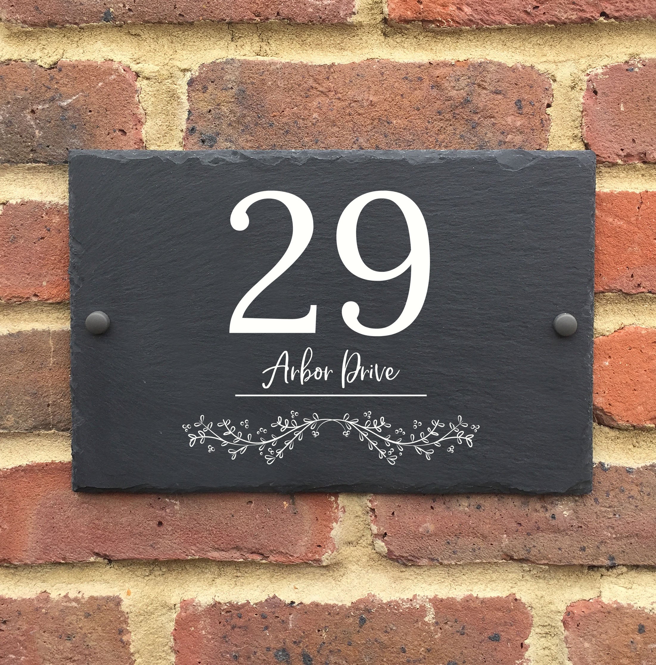 Stylish Ivy Number Slate - Apollo Printing